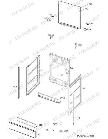 Взрыв-схема плиты (духовки) Zanussi ZCG510H1XA - Схема узла Housing 001